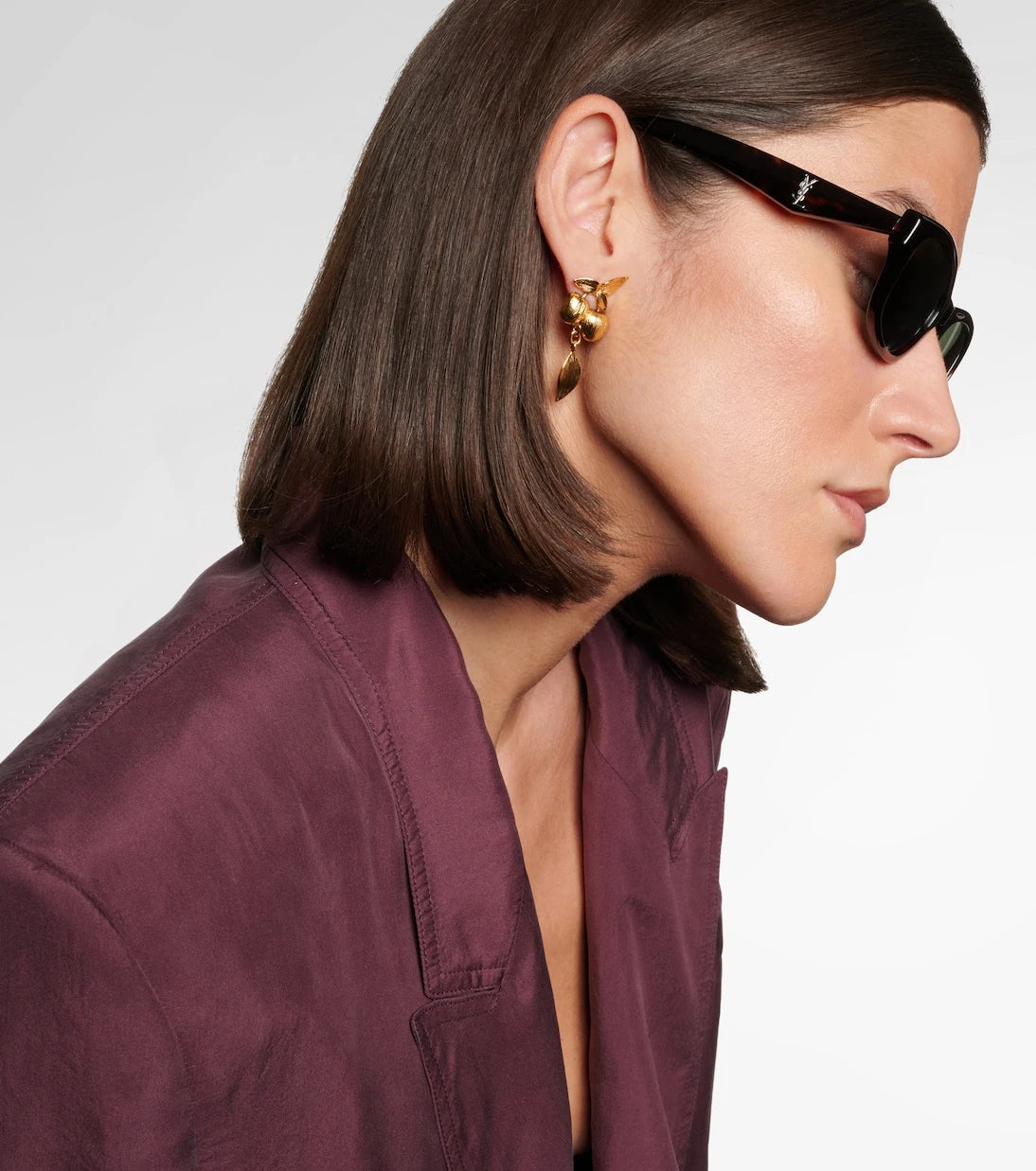 Saint Laurent - Monogram rectangular sunglasses