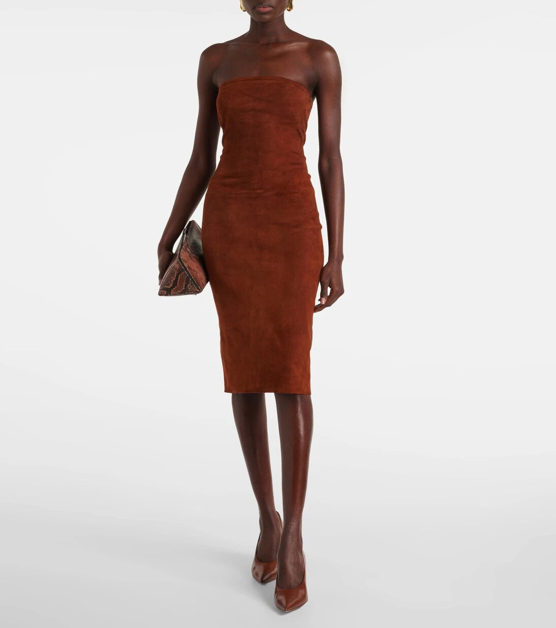 Stouls - Monica strapless suede midi dress