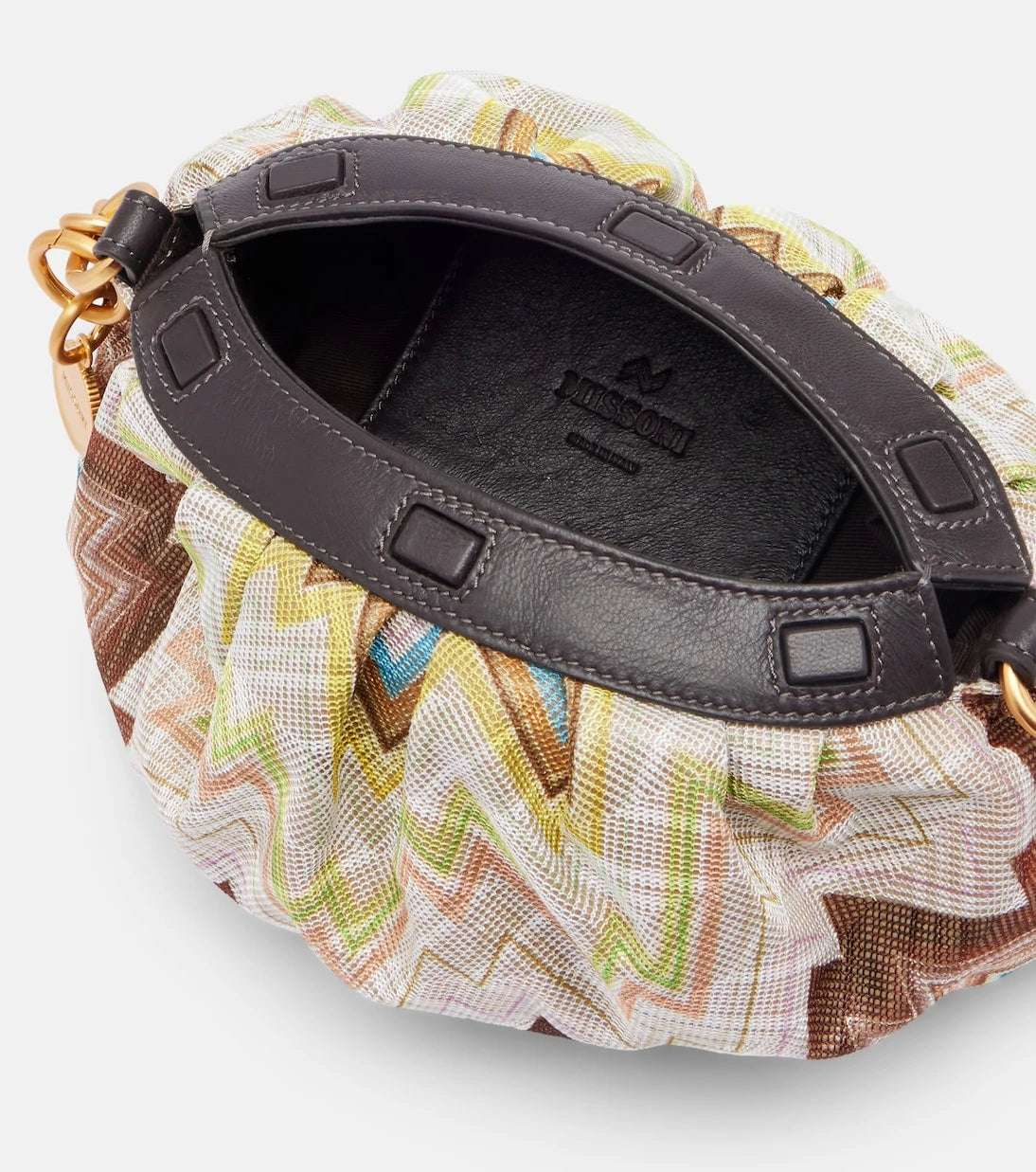 Missoni - Zigzag Small leather-trimmed shoulder bag