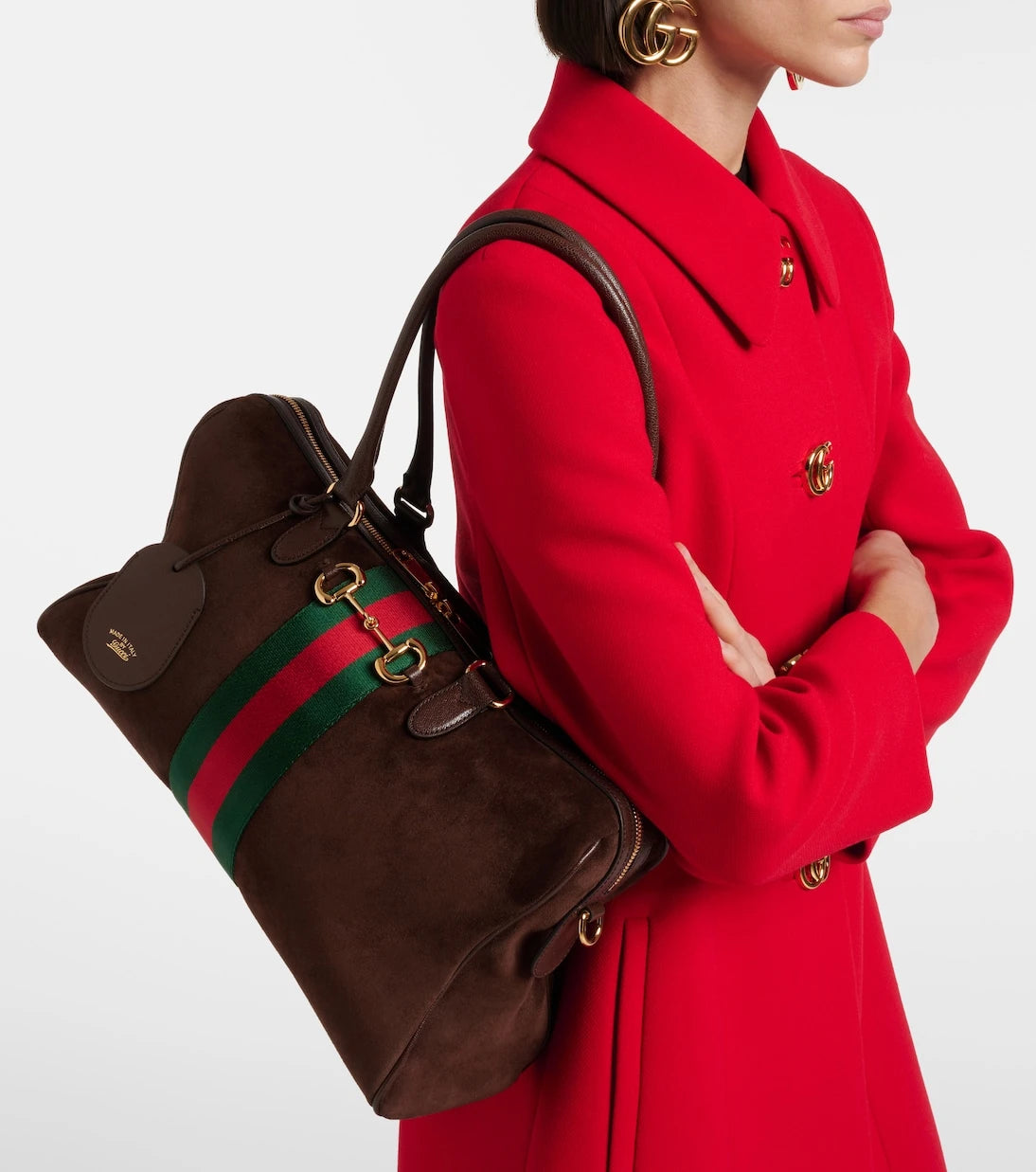 Gucci - Gucci Borsetto Large suede duffel bag