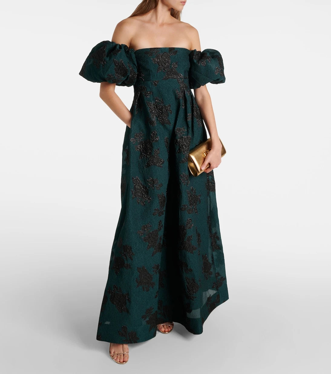 Rebecca Vallance - Beryl off-shoulder lamé gown
