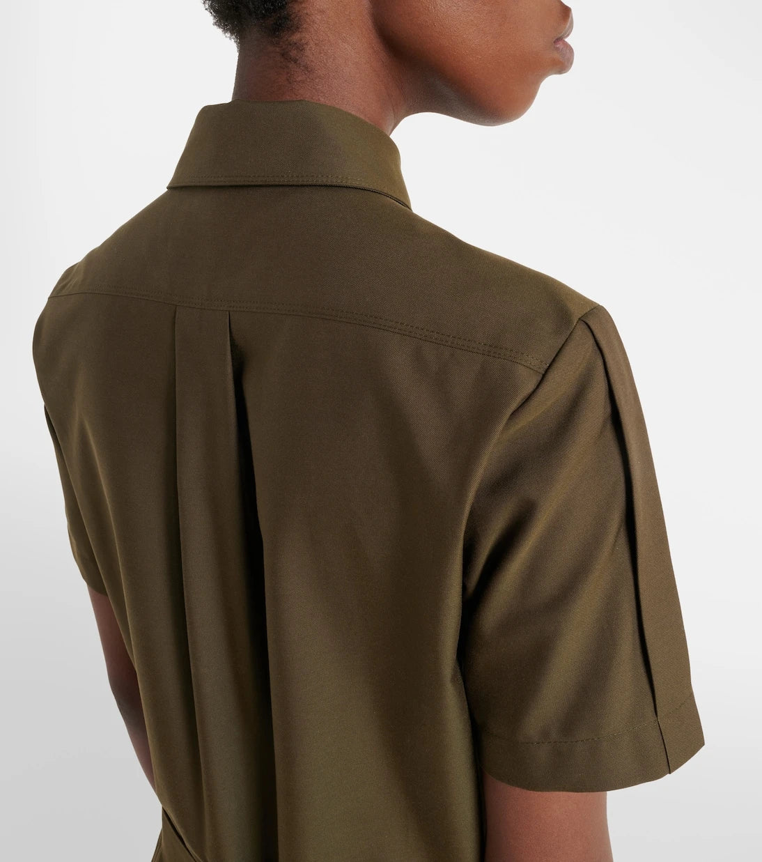 Loewe - Belted pleated cotton-blend shirt dress