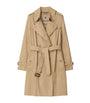 Burberry Beige Gabardine Mid-Length Kensington Heritage Trench Coat