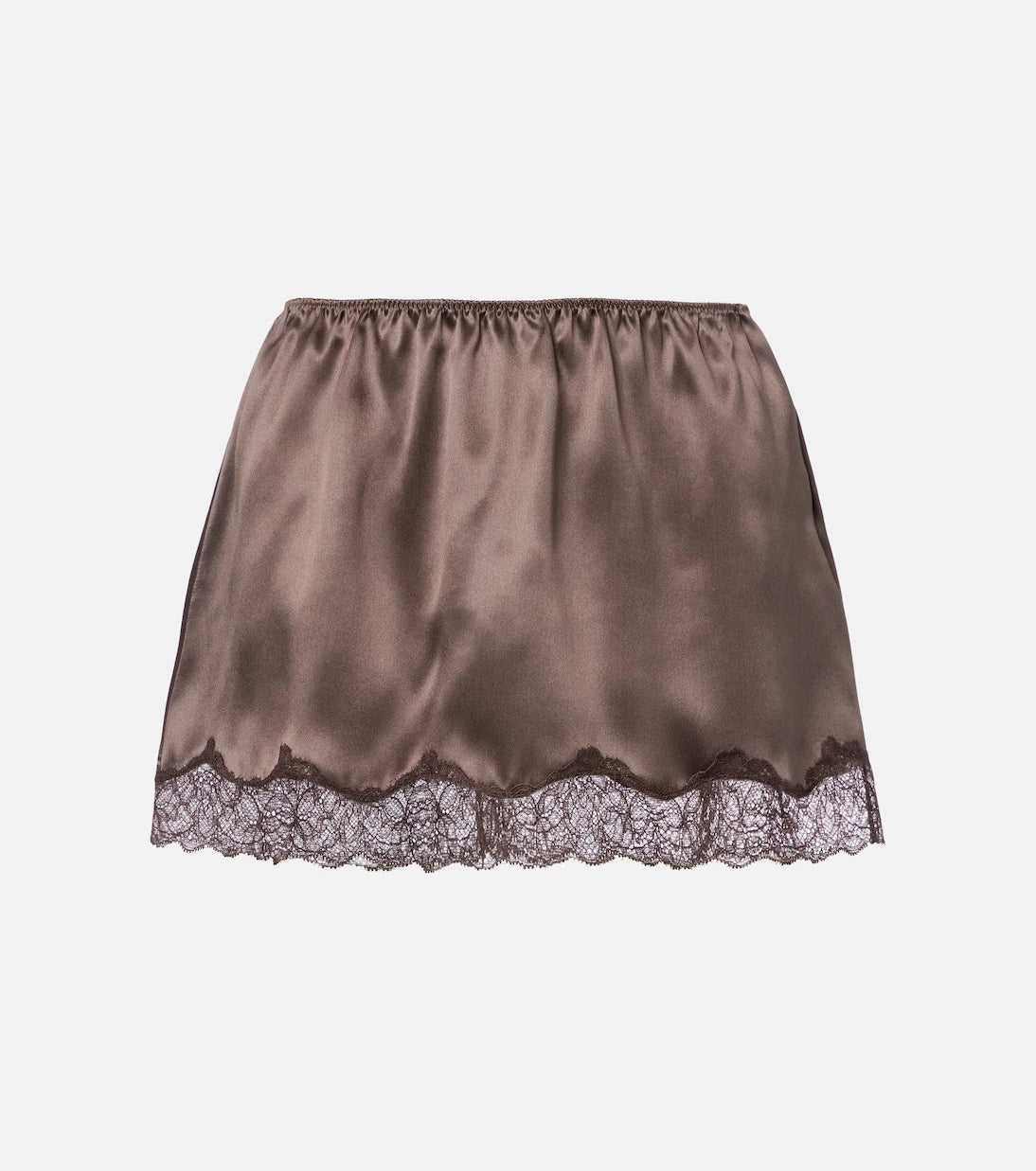Magda Butrym - Lace-trimmed silk satin miniskirt