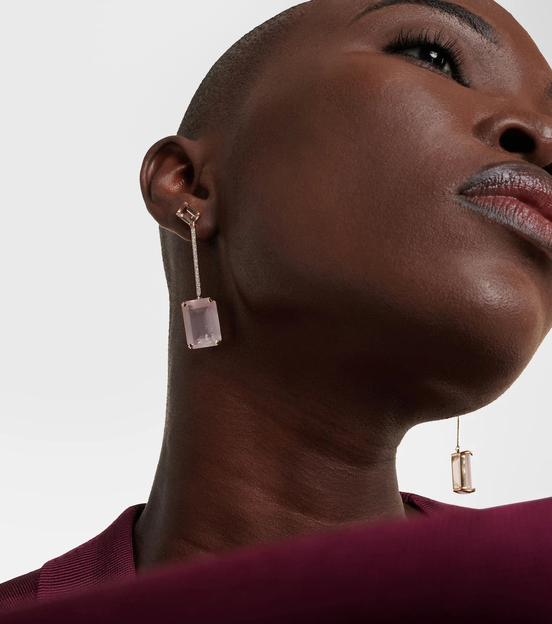 Mateo - 14kt gold earrings with morganite, quartz and diamonds