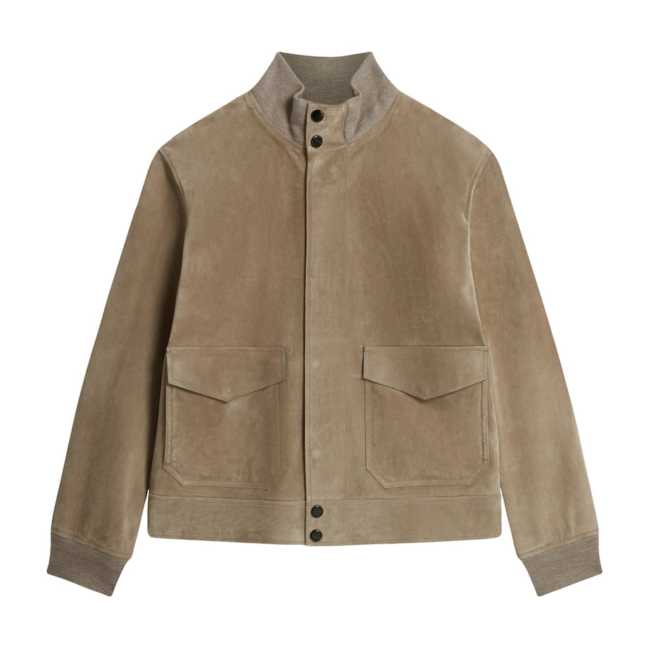 Dunhill Grey Suede Harrington Jacket