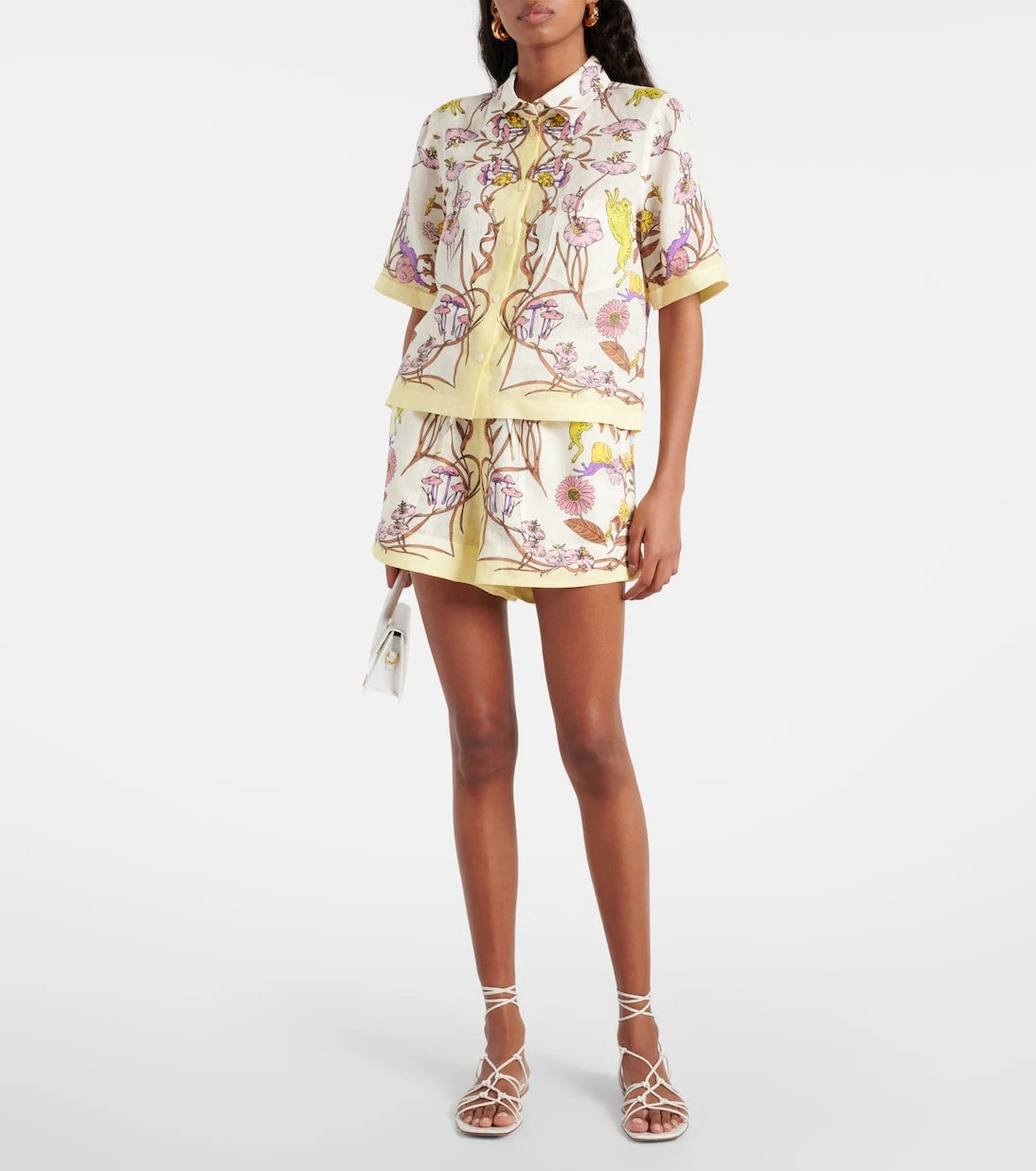 Tory Burch - Floral high-rise linen shorts