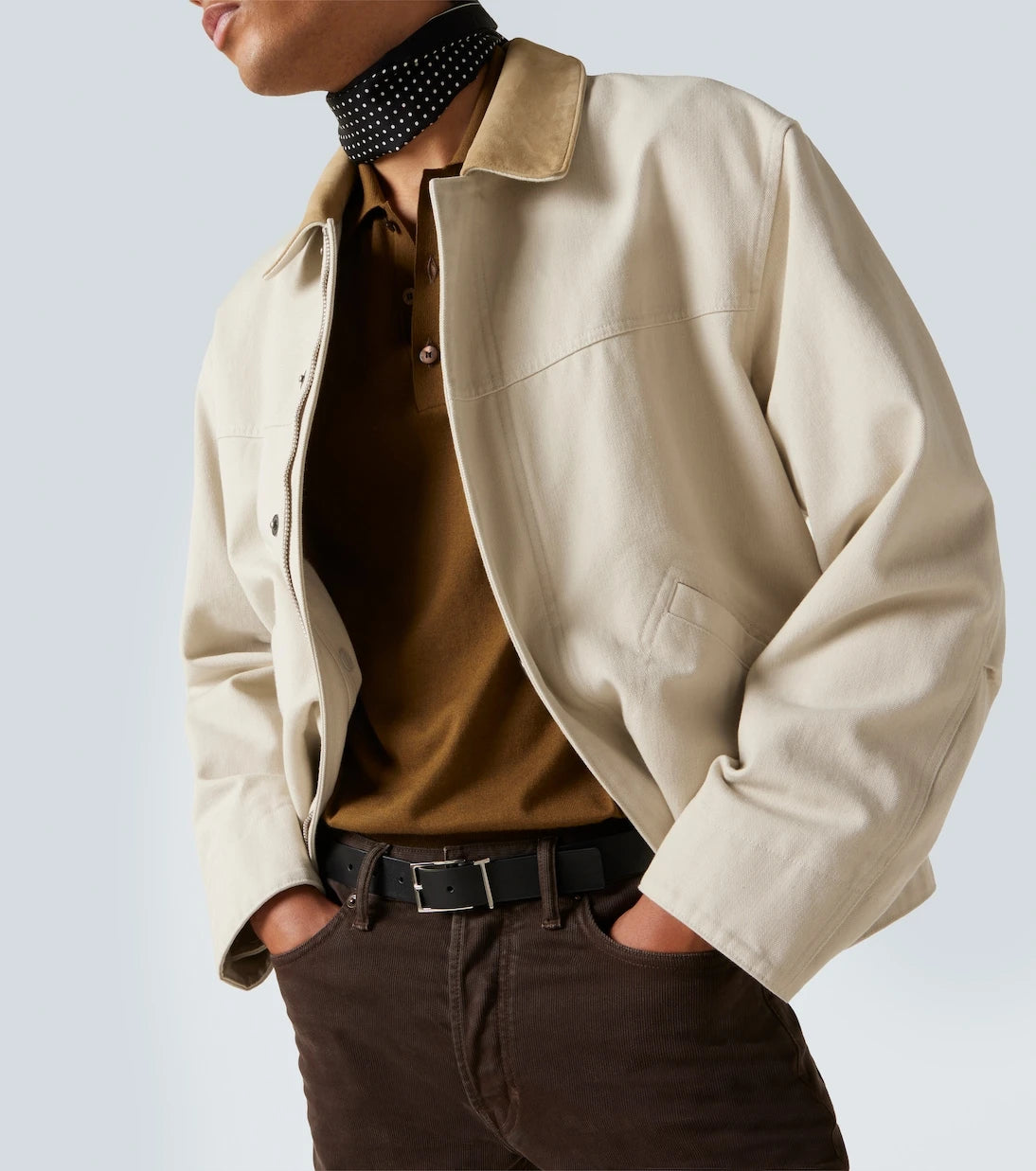 Tom Ford - Suede-trimmed cotton canvas jacket
