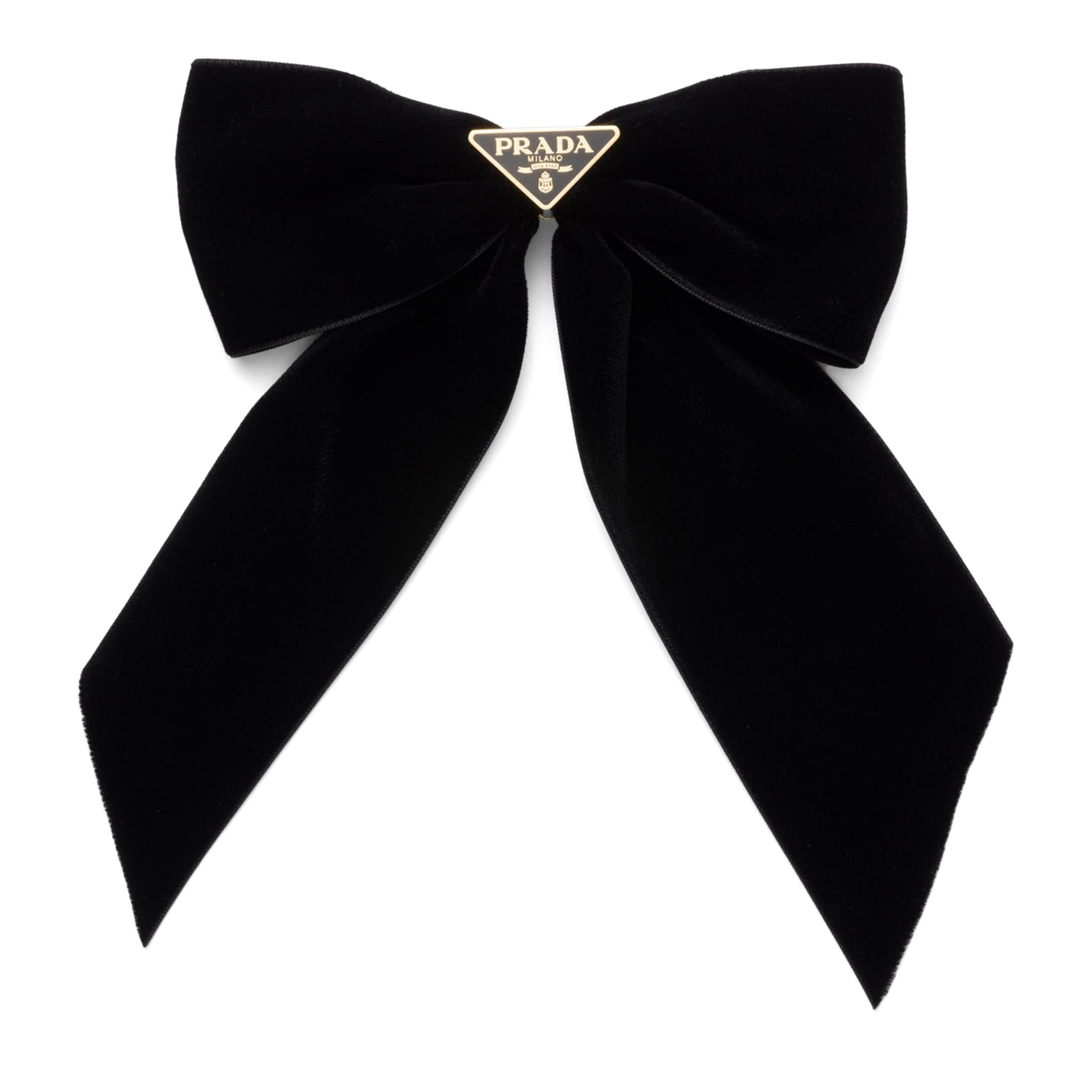 Prada Black Velvet Bow Hair Clip