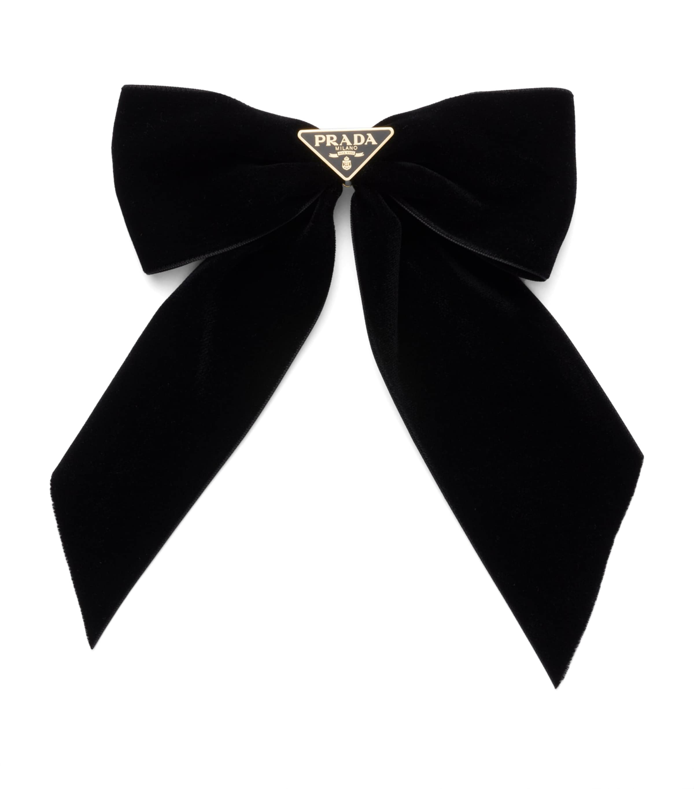 Prada Black Velvet Bow Hair Clip