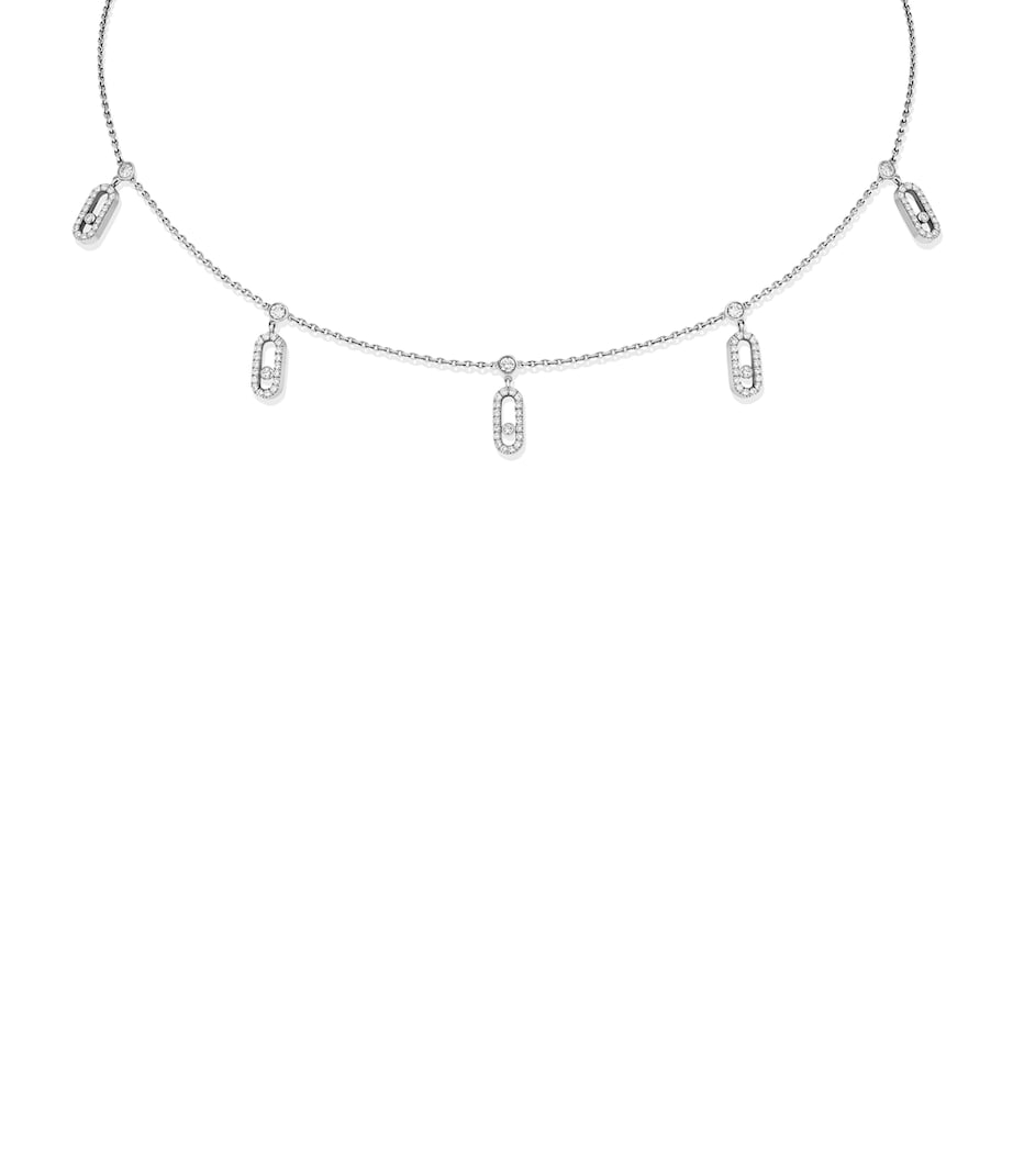 White Gold and Diamond Move Uno Necklace