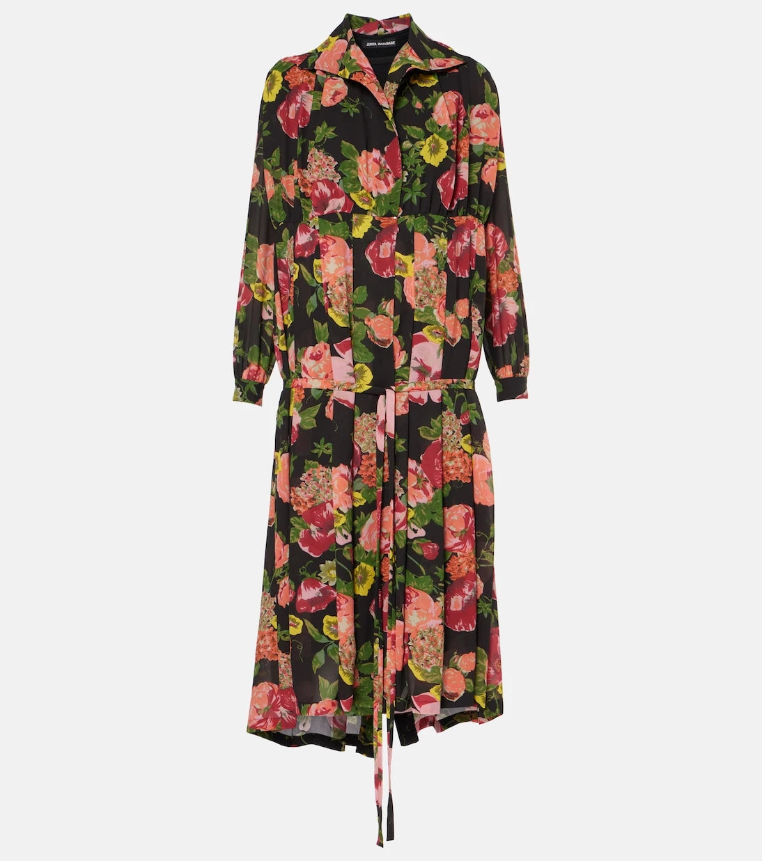 Junya Watanabe - Georgette and jersey midi dress