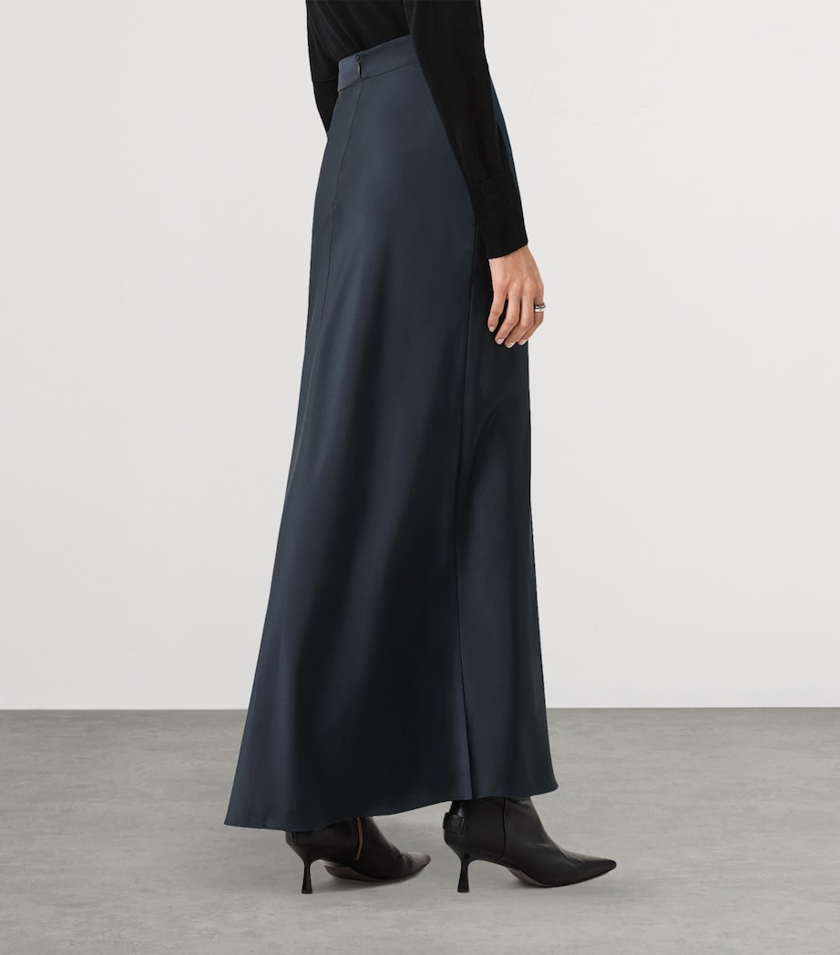Blue Gathered Alexia Maxi Skirt