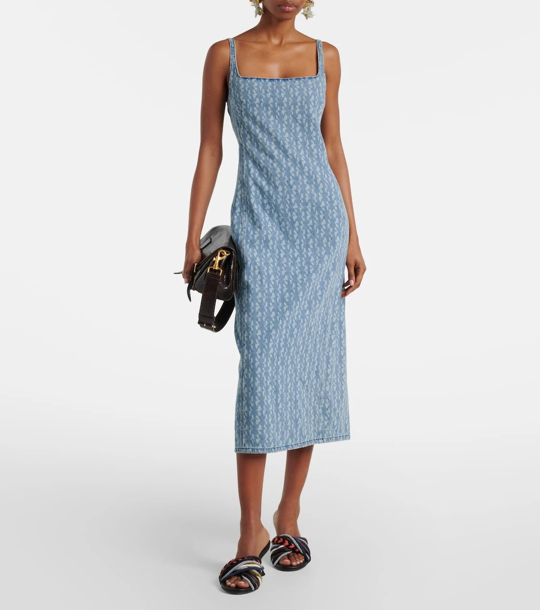 Dries Van Noten - Printed denim midi dress