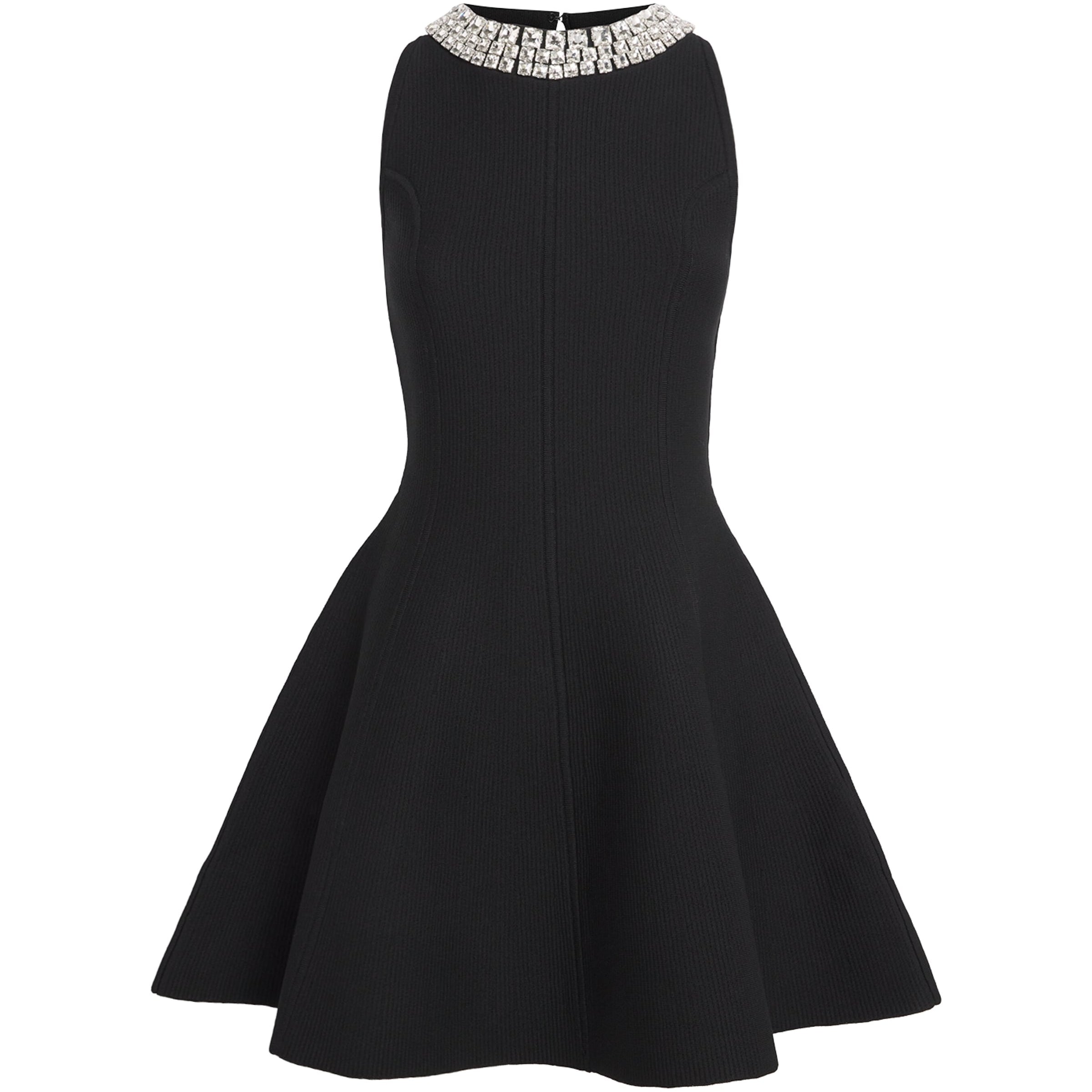 Sandro Paris Black Embellished Flared Mini Dress