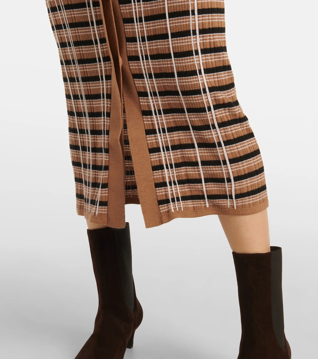Joseph - Checked wool and silk maxi skirt