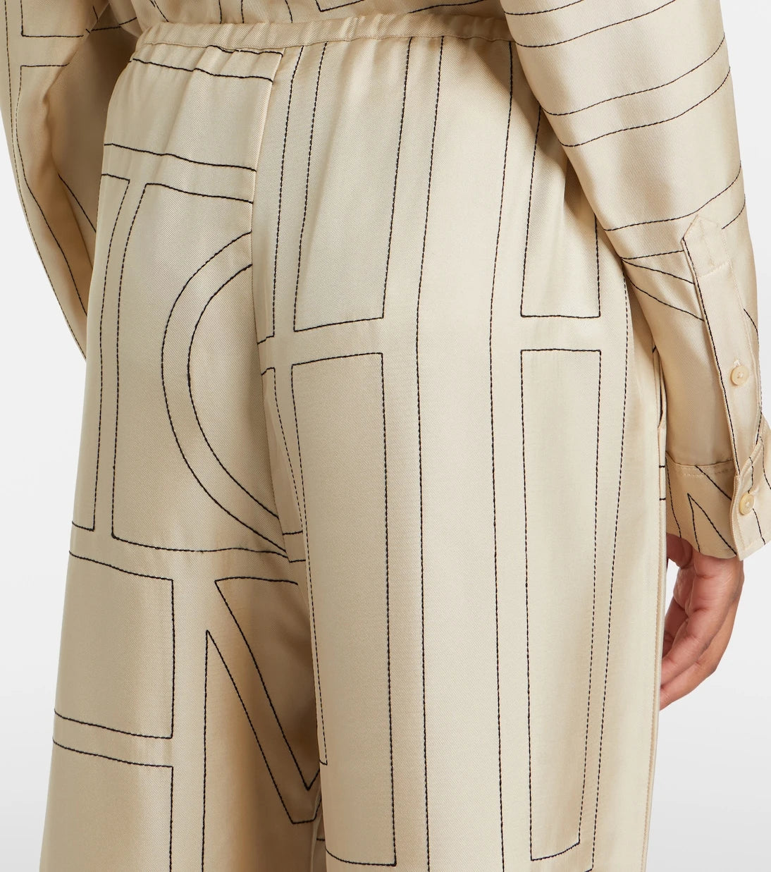 Toteme - Logo wide-leg silk pants