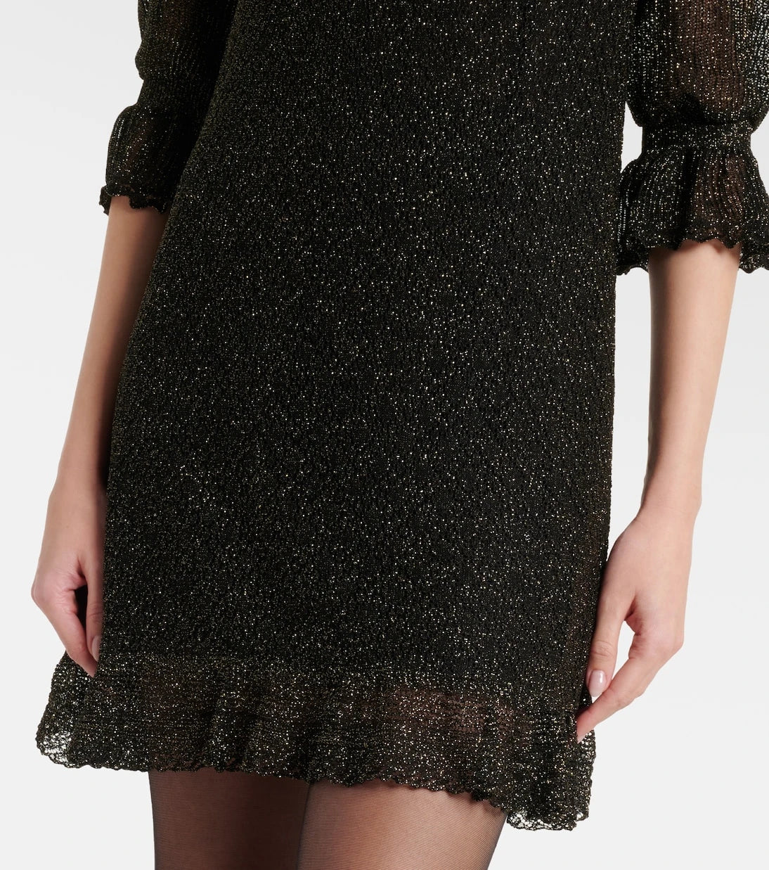 Chloé - Ruffled lamé minidress