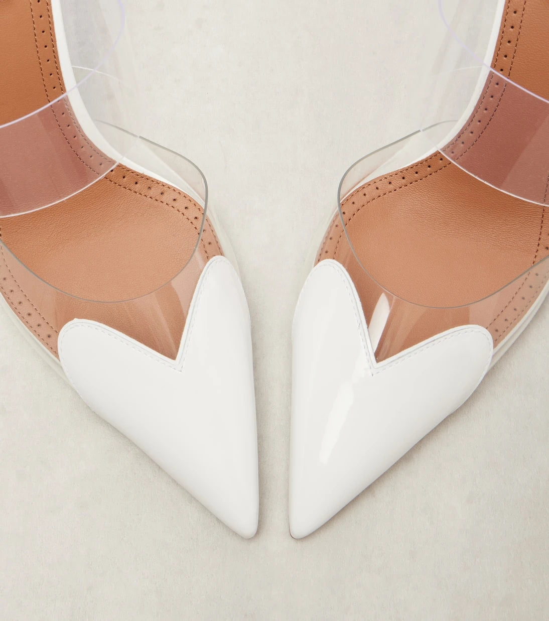 Alaïa - Le Cœur 90 leather and PU wedge mules