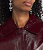 Self-Portrait Burgundy Patent Leather Jacket