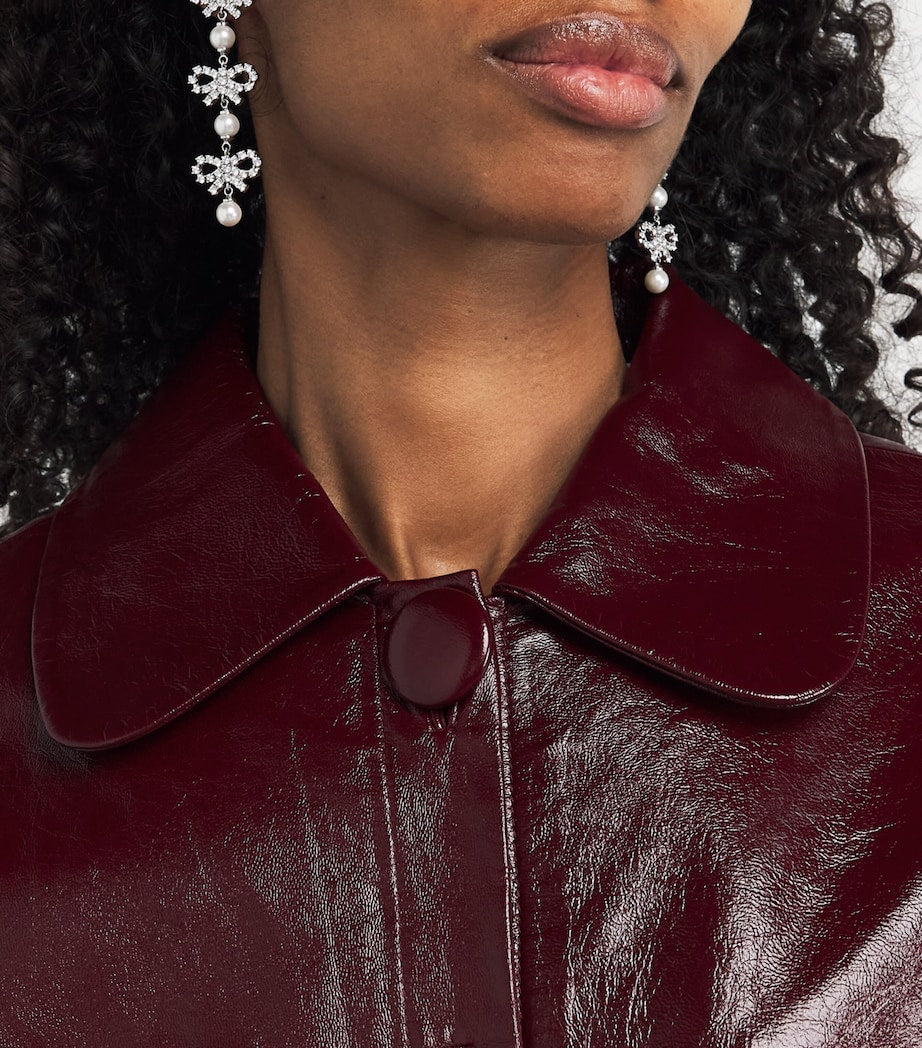 Self-Portrait Burgundy Patent Leather Jacket