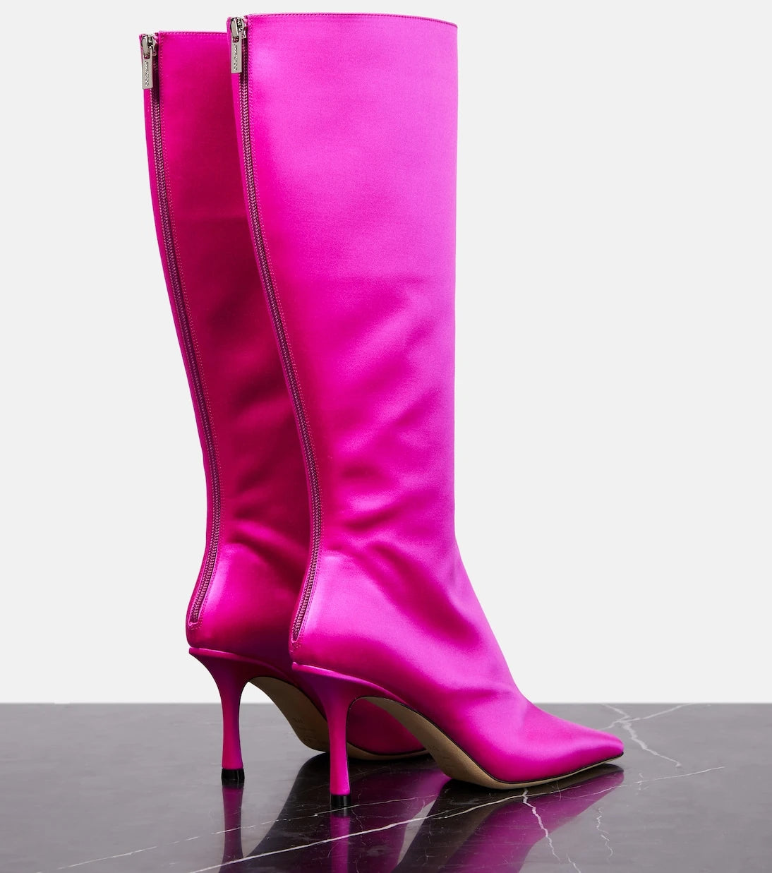 Jimmy Choo - Agathe 85 satin knee-high boots