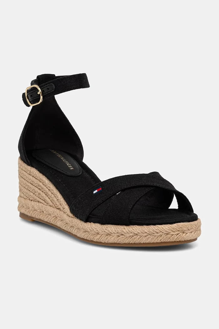 Tommy Hilfiger MID WEDGE ESPAD X CROSS Dolgu Topuk Sandalet