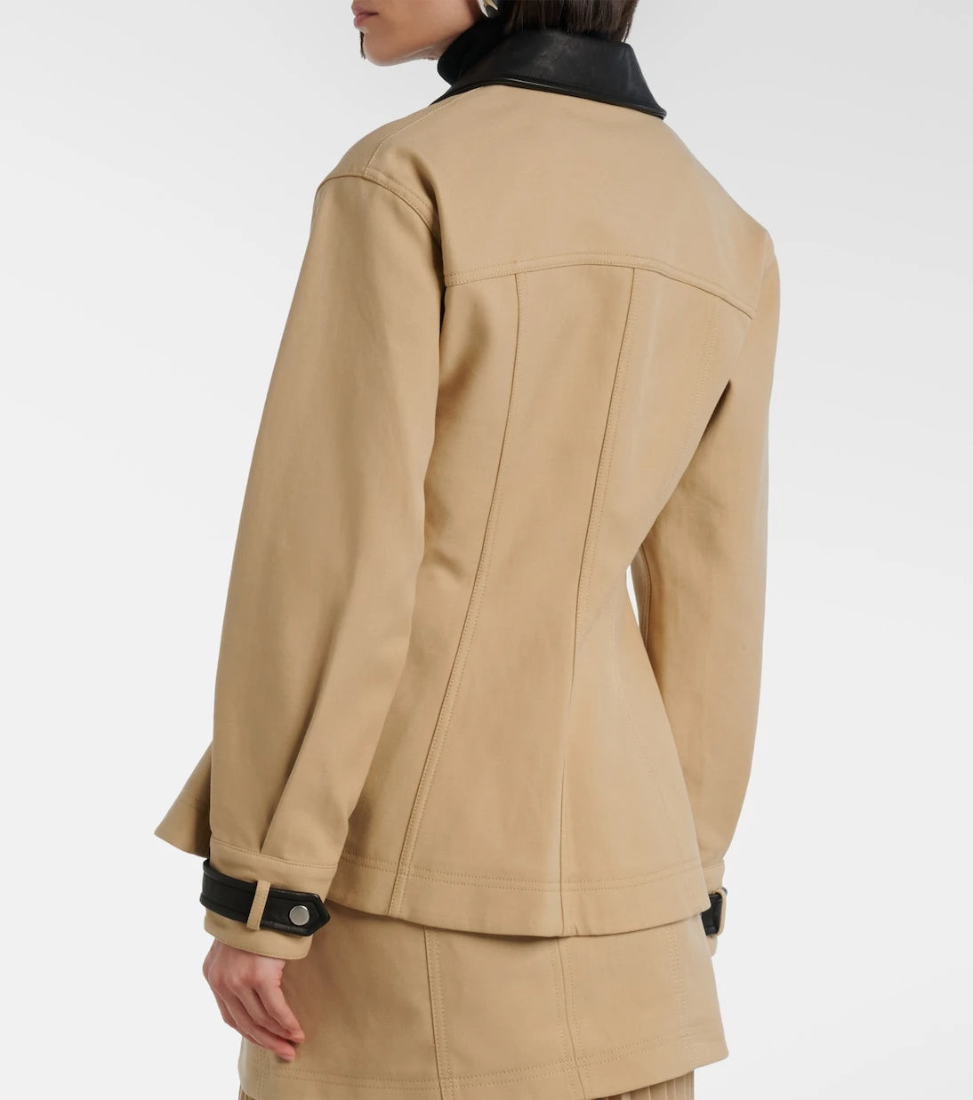 Veronica Beard - Talla leather-trimmed cotton blouson jacket