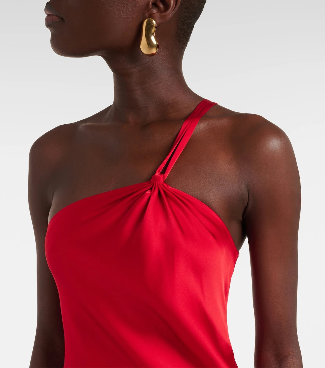 Norma Kamali - Open-back one-shoulder satin gown