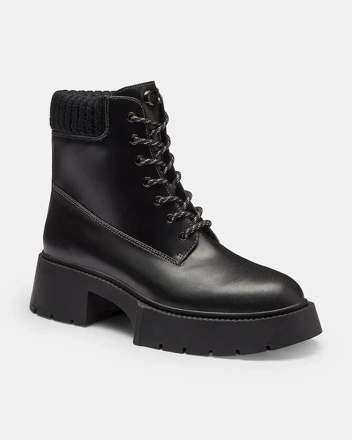 Coach Leah Platform Deri Botlar