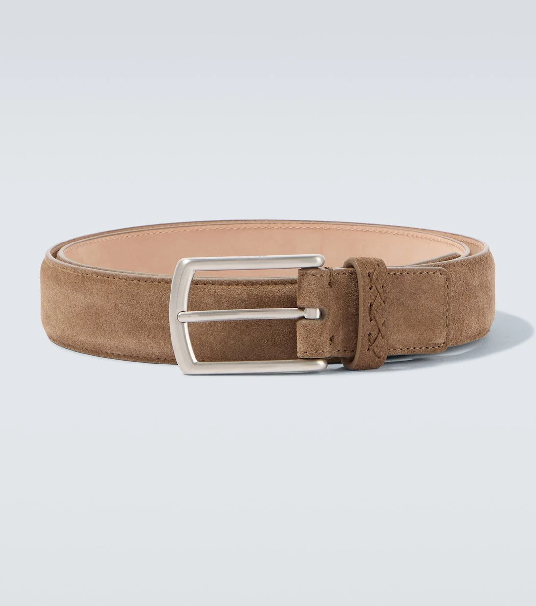 Zegna - حزام Triple Stitch من الجلد المدبوغ