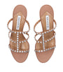Pink Leather Embellished Tequila Sandals 50