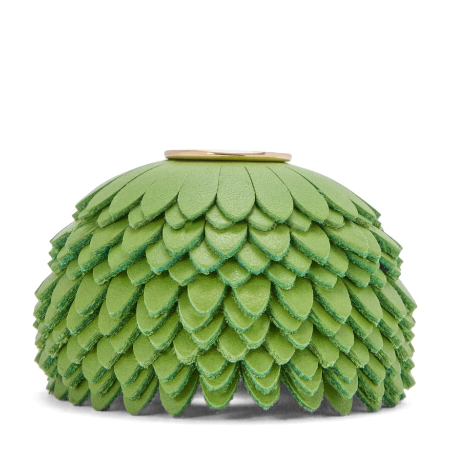Green Calfskin Flower Personalisation Charm