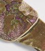 Brown Velvet Embroidered Floral Eye Mask