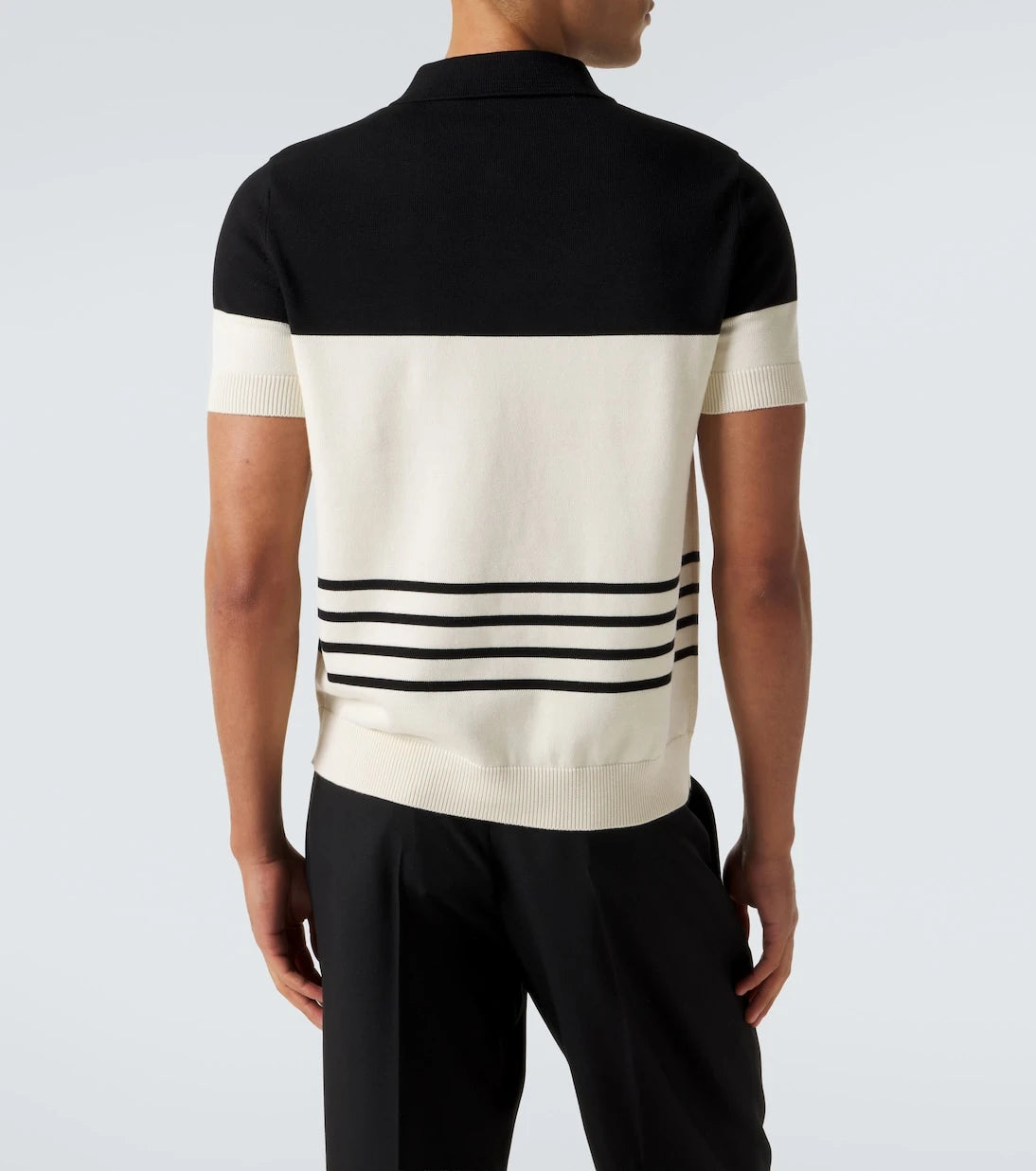 Valentino - VLogo striped cotton polo sweater