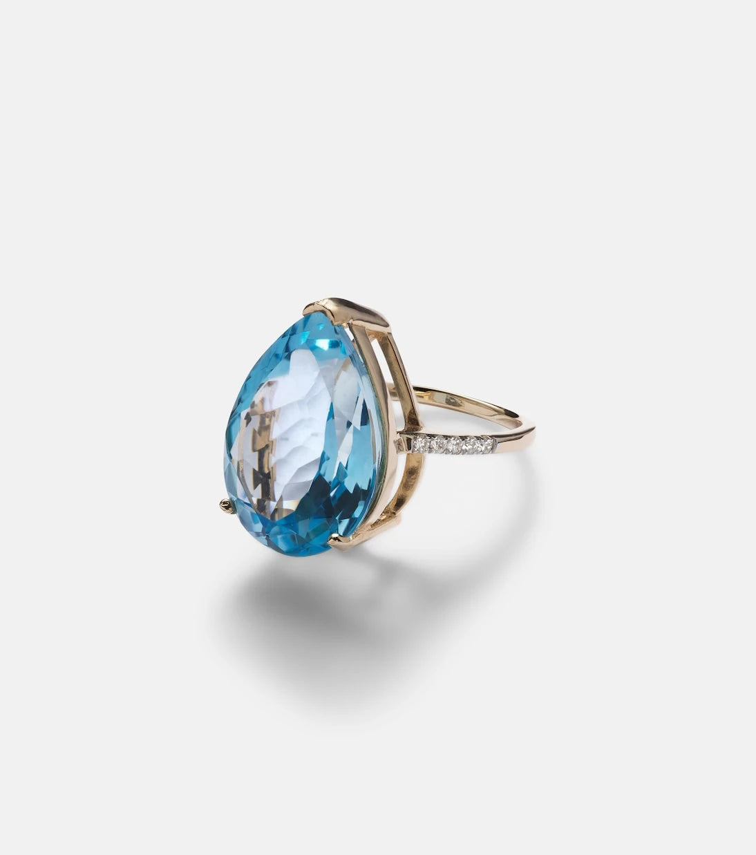 Mateo - 14kt gold ring with topaz and diamonds