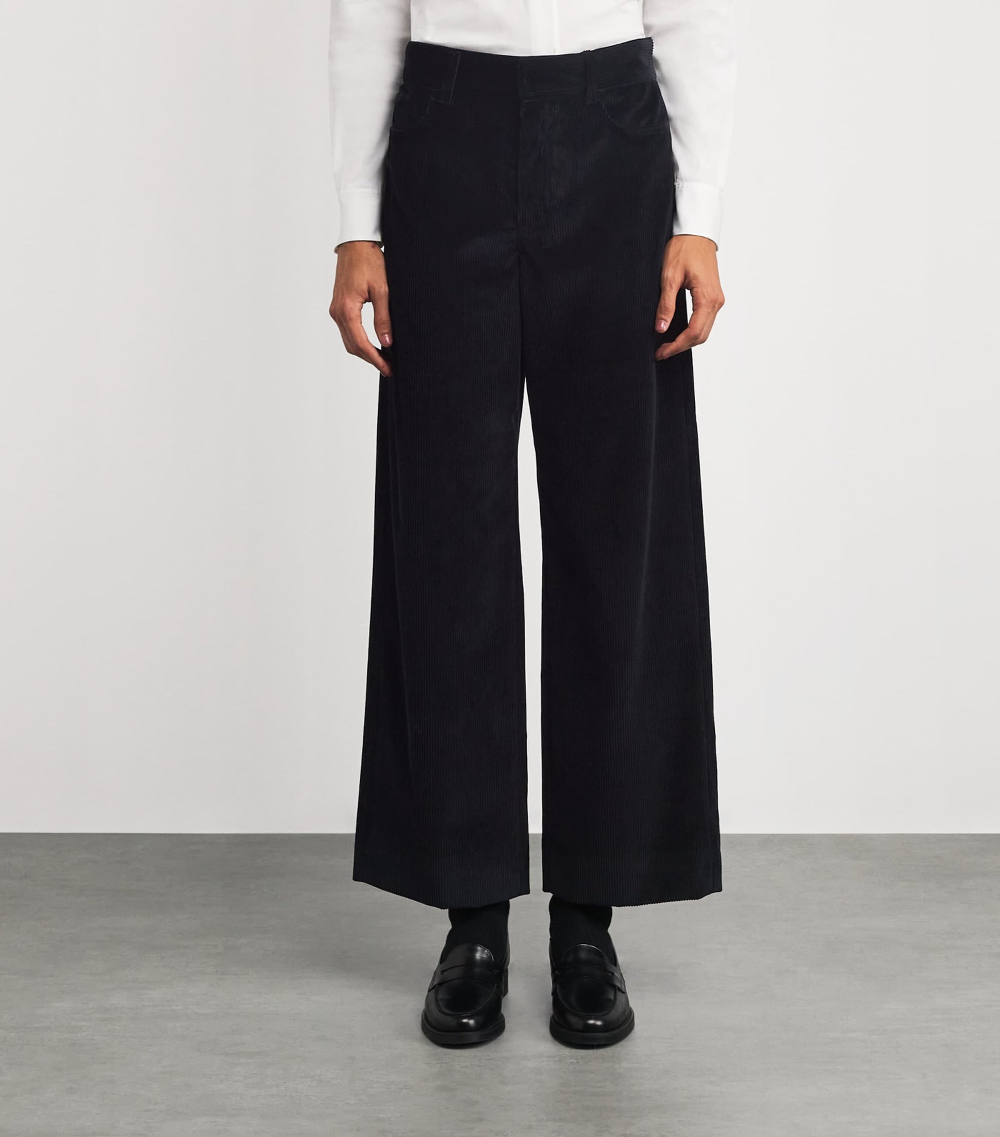 Black Cotton Corduroy Trousers