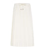 Brunello Cucinelli White Techno Virgin Wool-Blend Track Skirt