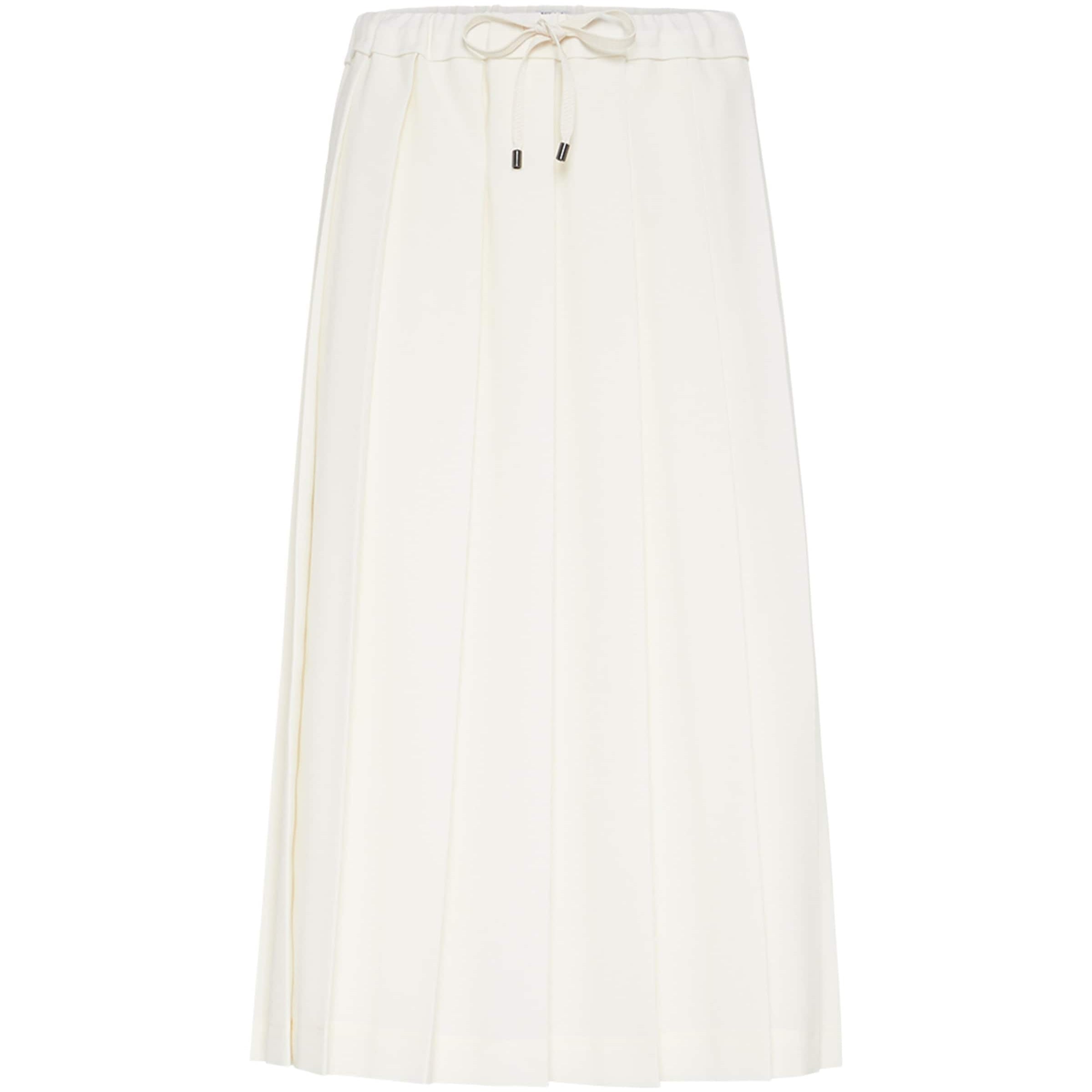 Brunello Cucinelli White Techno Virgin Wool-Blend Track Skirt