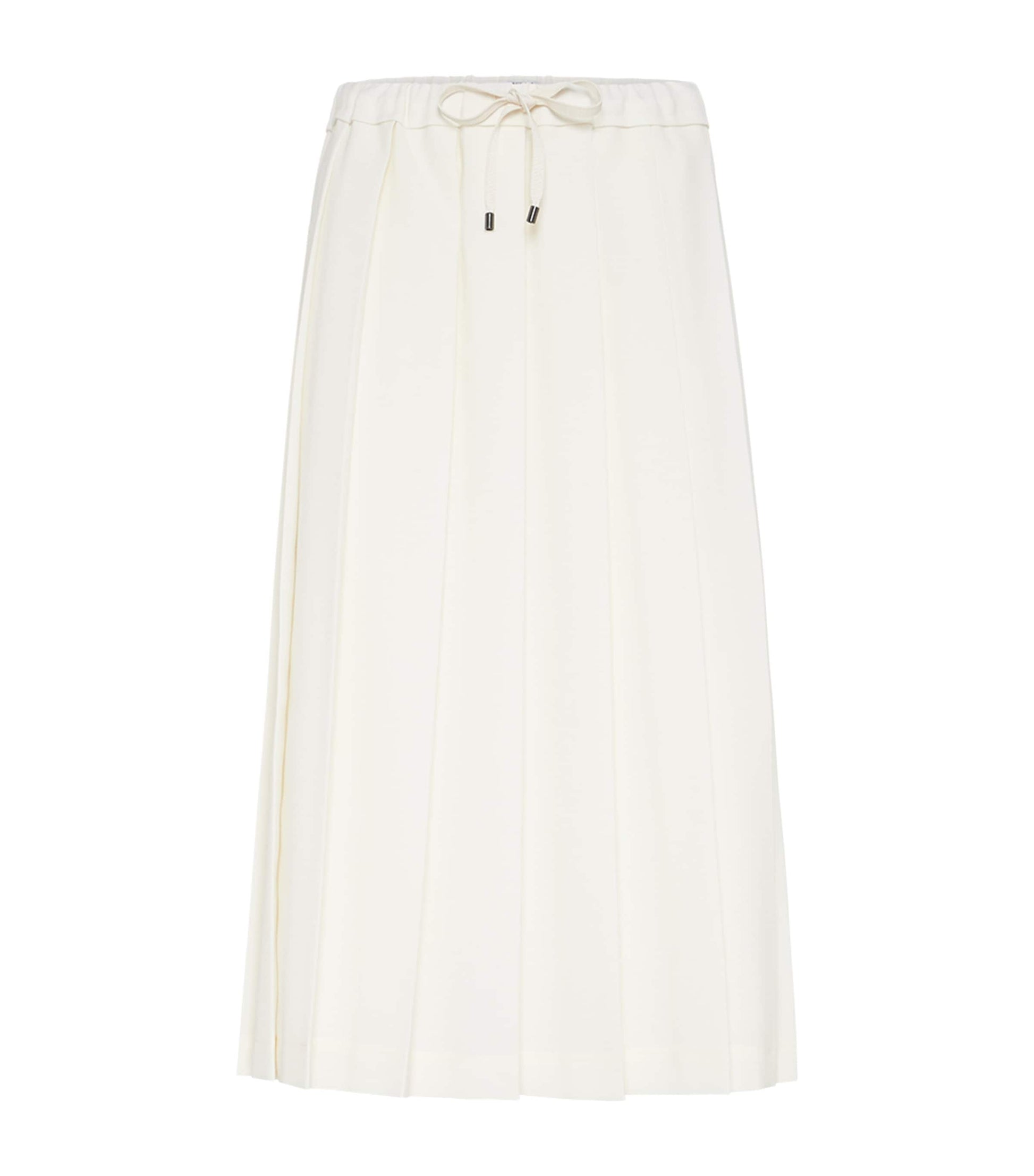 Brunello Cucinelli White Techno Virgin Wool-Blend Track Skirt