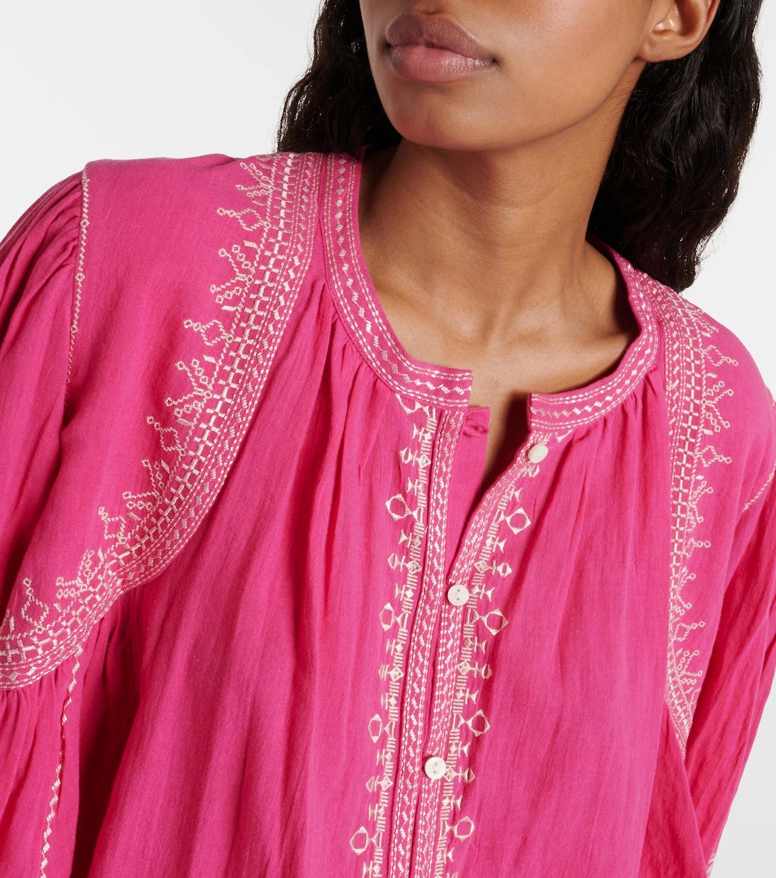 Marant Etoile - Perkins embroidered cotton crop top