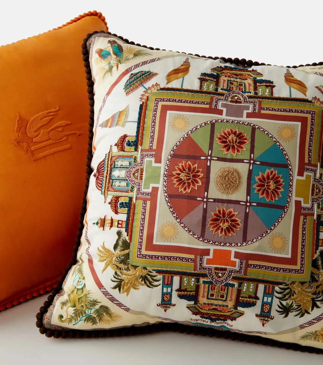 Etro - Embroidered cotton cushion