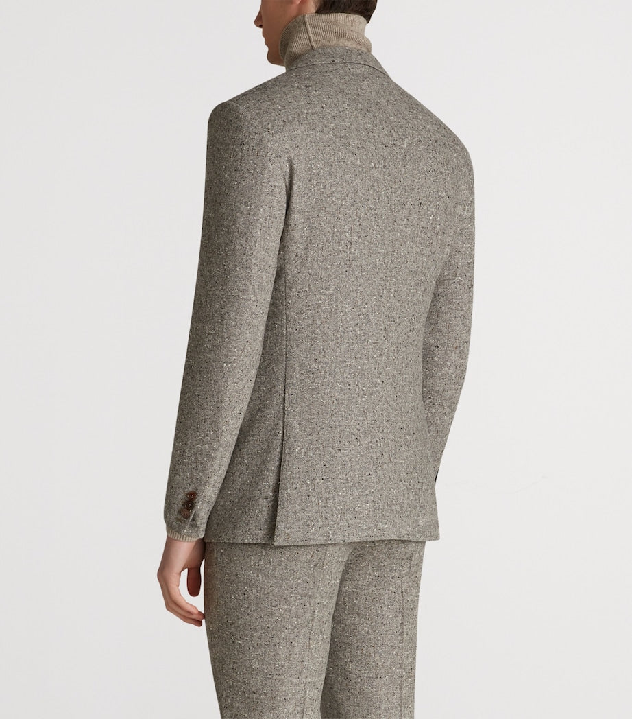Grey Wool Donegal Tweed Bourdon Blazer