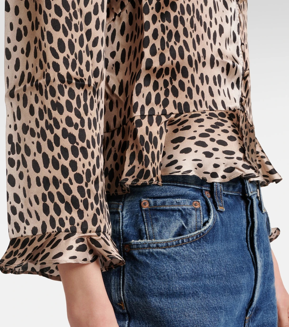 Rixo - Atlas leopard-print silk blouse