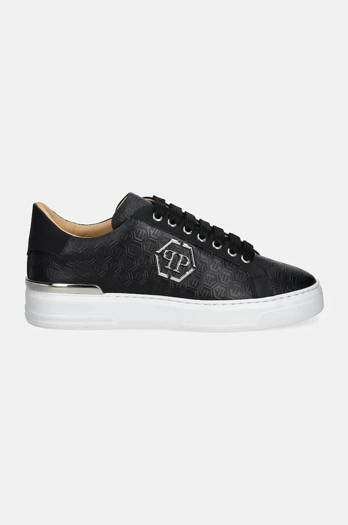 Кожени маратонки Philipp Plein Nappa Lo-Top Monogram