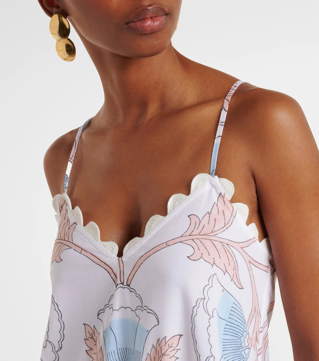Juliet Dunn - Printed cotton slip dress