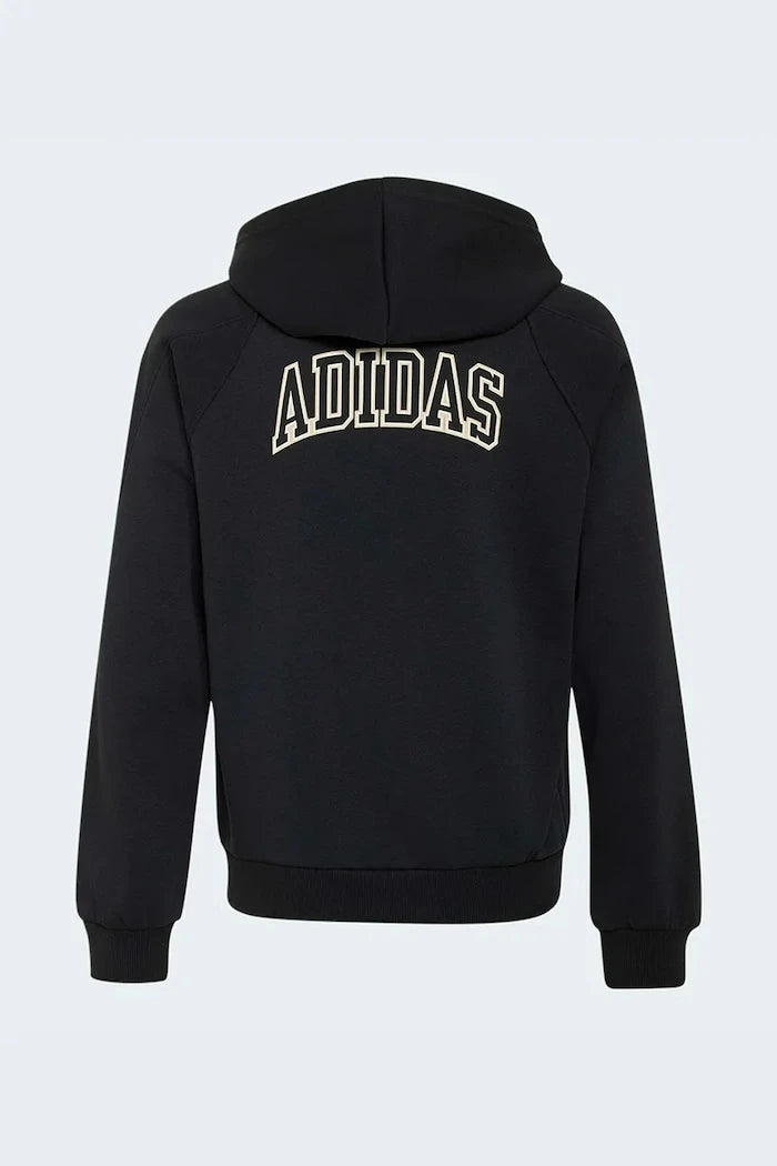 adidas суичър с цип и качулка за деца с памук