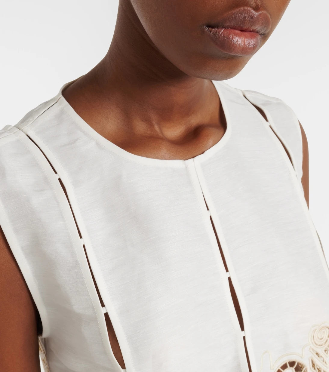 Alémais - Rosemary embroidered linen-blend top