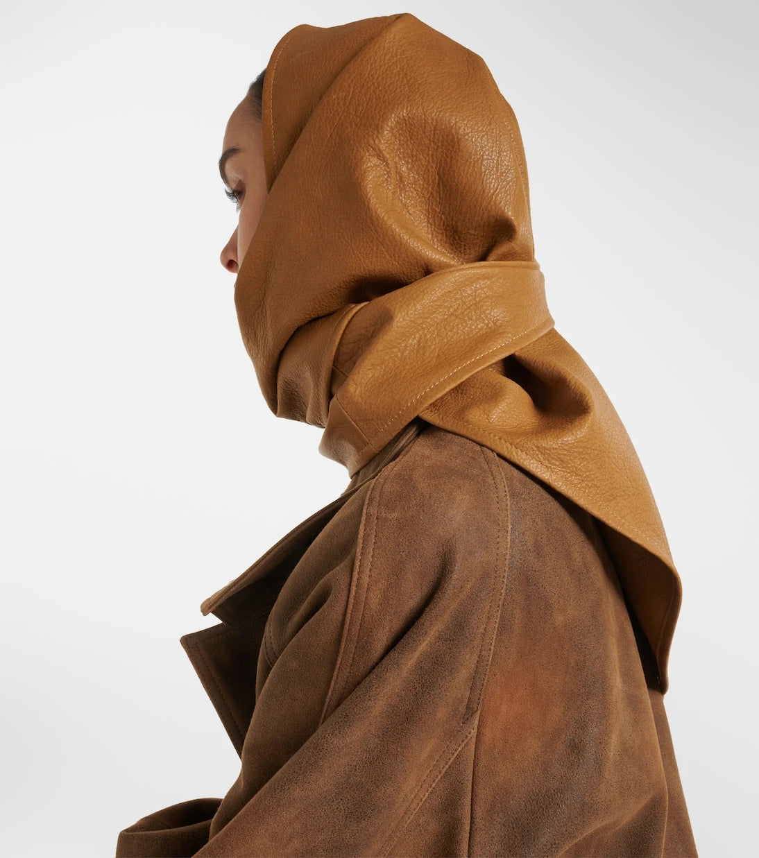 Nour Hammour - Draped leather hood