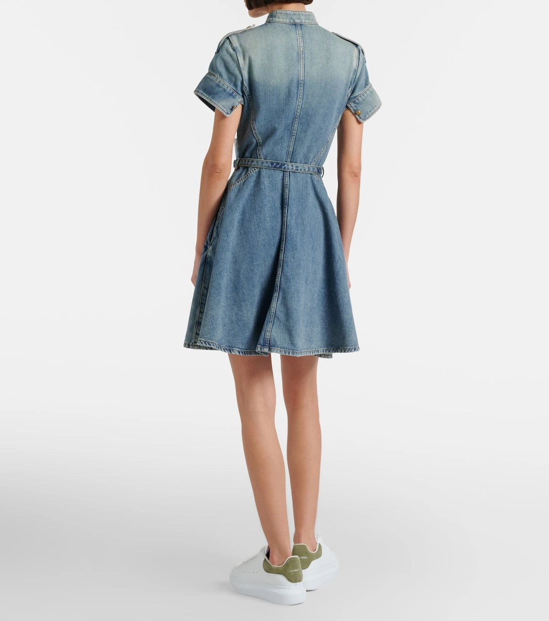 McQueen - Belted denim shirt dress